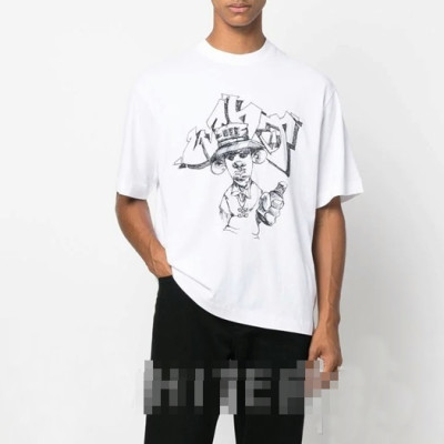 오프화이트 남성 모던 화이트 반팔티 - Off white Mens White Short sleeved Tshirts - of29x