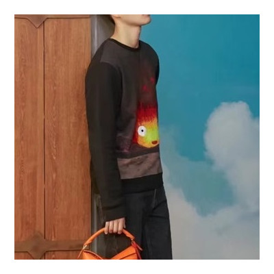 로에베 남성 블랙 맨투맨 - Loewe Mens Black Tshirts - loe703x