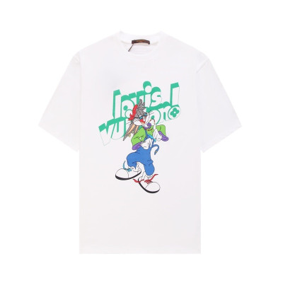 루이비통 남성 화이트 크루넥 반팔티 - Louis vuitton Mens White Short sleeved T-shirts - lv568x