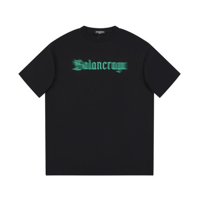 발렌시아가 남성 크루넥 블랙 반팔티 - Balenciaga Mens Black Short sleeved T-shirts - ba195x