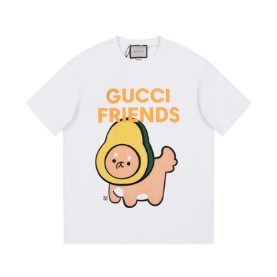 구찌 남/녀 화이트 크루넥 반팔티 - Gucci Unisex White Short sleeved T-shirts - gu309x