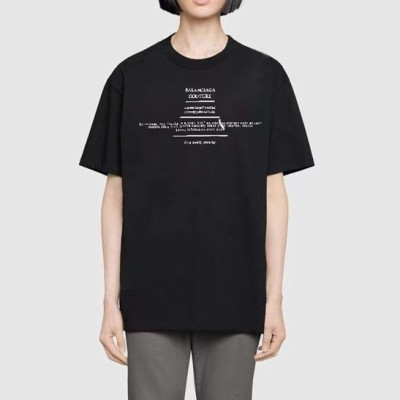 발렌시아가 남성 크루넥 블랙 반팔티 - Balenciaga Mens Black Short sleeved T-shirts - ba197x