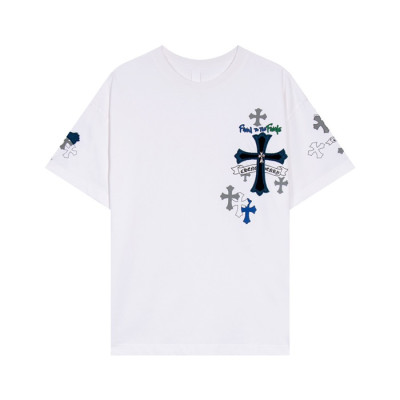 크롬하츠 남성 화이트 크루넥 반팔티 - Chrom Hearts Mens White Short sleeved T-shirts - ch89x