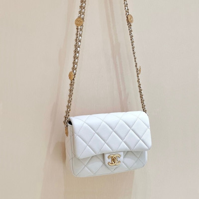 샤넬 여성 화이트 체인백 - Chanel Womens White Cross Bag - ch70x