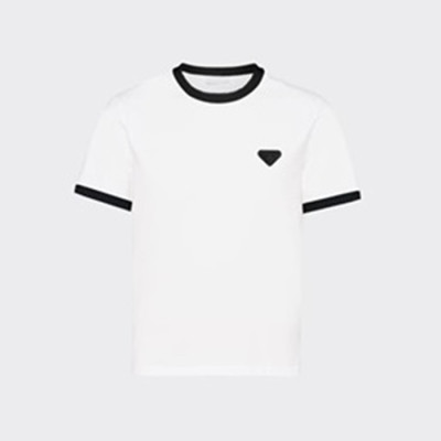 프라다 남성 화이트 크루넥 반팔티 - Prada Mens White Short sleeved Tshirts - pr335x