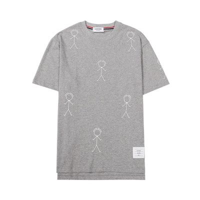 톰브라운 남성 크루넥 그레이 반팔티 - Thom Browne Mens Gray Tshirts - th38x