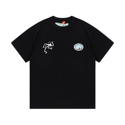 오프화이트 남성 모던 블랙 반팔티 - Off white Mens Black Short sleeved Tshirts - of35x