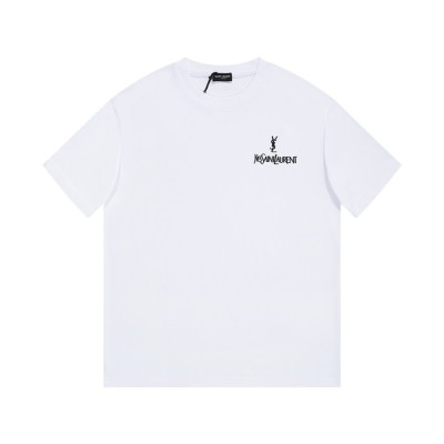 입생로랑 남성 화이트 크루넥 반팔티 - Saint laurent White Short sleeved Tshirts - ysl342x