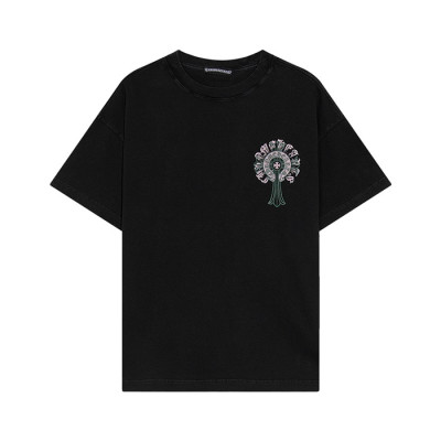 크롬하츠 남성 블랙 크루넥 반팔티 - Chrom Hearts Mens Black Short sleeved T-shirts - ch94x