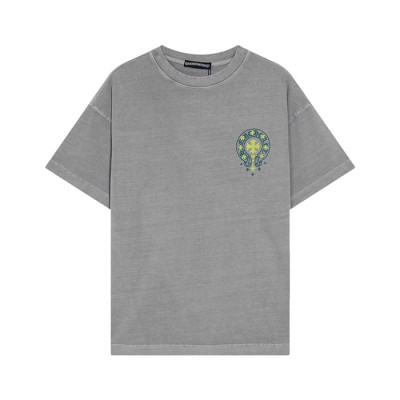 크롬하츠 남성 그레이 크루넥 반팔티 - Chrom Hearts Mens Gray Short sleeved T-shirts - ch99x