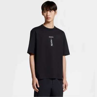 제냐 남성 블랙 크루넥 반팔티 - Zegna Mens Black Tshirts - ze77x