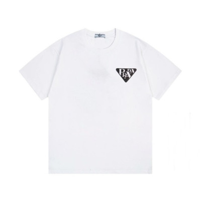 프라다 남성 화이트 반팔티 - Prada Mens White Tshirts - pr365x