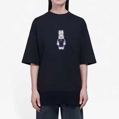 발렌시아가 남성 크루넥 블랙 반팔티 - Balenciaga Mens Black Short sleeved T-shirts - ba237x