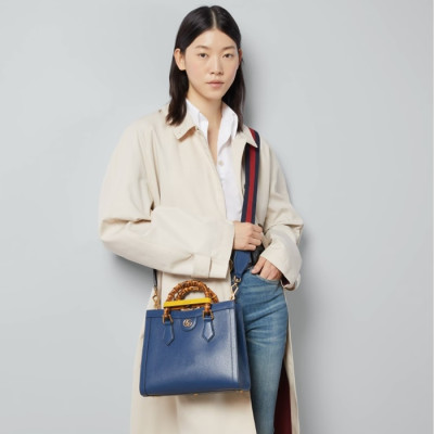 구찌 여성 블루 Diana 크로스백- Gucci Womens Blue Cross Bag - gu452x