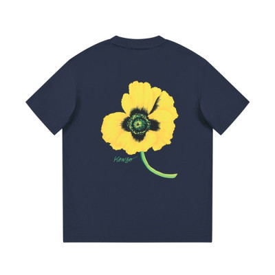 겐조 남/녀 네이비 크루넥 반팔티 - Kenzo Unisex Navy Tshirts - ken215x