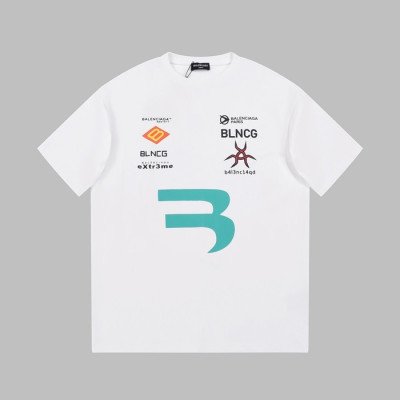 발렌시아가 남성 크루넥 화이트 반팔티 - Balenciaga Mens White Short sleeved T-shirts - ba240x