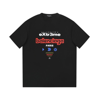 발렌시아가 남성 크루넥 블랙 반팔티 - Balenciaga Mens Black Short sleeved T-shirts - ba244x