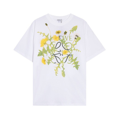 로에베 남/녀 이니셜 화이트 반팔티 - Loewe Unisex White Short sleeved T-shirts - loe712x