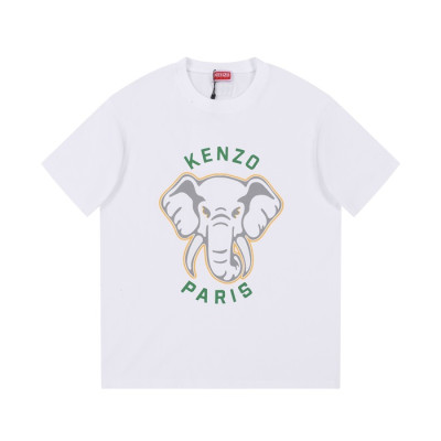 겐조 남/녀 화이트 크루넥 반팔티 - Kenzo Unisex White Tshirts - ken218x