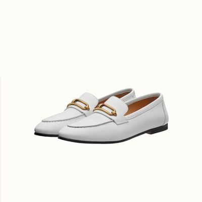 에르메스 여성 화이트 로퍼 - Hermes Womens White Loafer - he145x