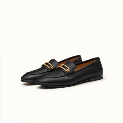 에르메스 여성 블랙 로퍼 - Hermes Womens Black Loafer - he146x