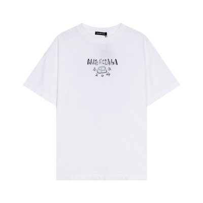 발렌시아가 남성 크루넥 화이트 반팔티 - Balenciaga Mens White Short sleeved T-shirts - ba273x