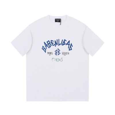 발렌시아가 남성 화이트 크루넥 반팔티 - Balenciaga Mens White Short sleeved Tshirts - ba281x