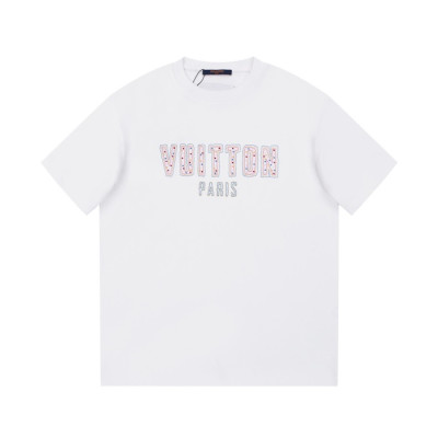 루이비통 남성 화이트 크루넥 반팔티 - Louis vuitton Mens White Short sleeved Tshirts - lv720x