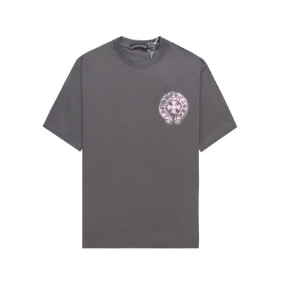 크롬하츠 남성 그레이 크루넥 반팔티 - Chrom Hearts Mens Gray Short sleeved Tshirts - ch112x