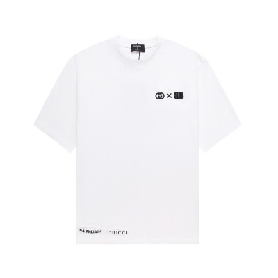 발렌시아가 남성 화이트 크루넥 반팔티 - Balenciaga Mens White Short sleeved Tshirts - ba298x