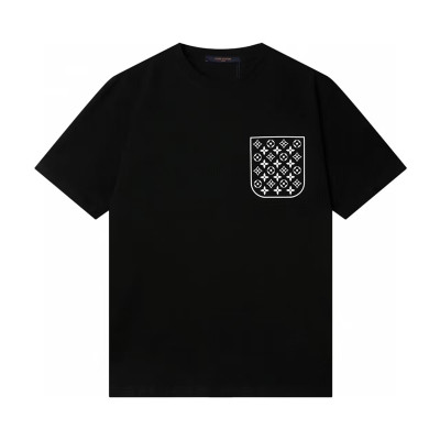 2023 루이비통 남성 블랙 크루넥 반팔티 - Louis vuitton Mens Black Short sleeved Tshirts - lv731x