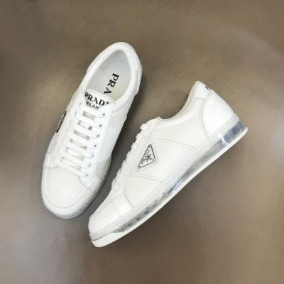 프라다 남성 화이트 스니커즈 - Prada Mens White Sneakers - pr396x