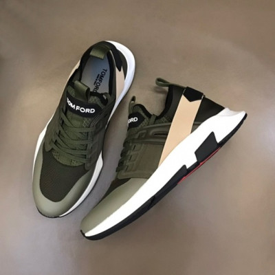 톰포드 남성 캐쥬얼 카키 스니커즈 - Tom Ford Mens Khaki Sneakers - tof52x