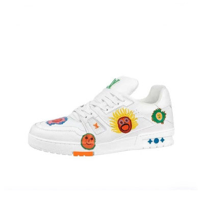 루이비통 남성 화이트 스니커즈 - Louis vuitton Mens White Sneakers - lv751x