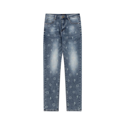 루이비통 남성 블루 청바지 - Louis vuitton Mens Blue Jeans - lv773x