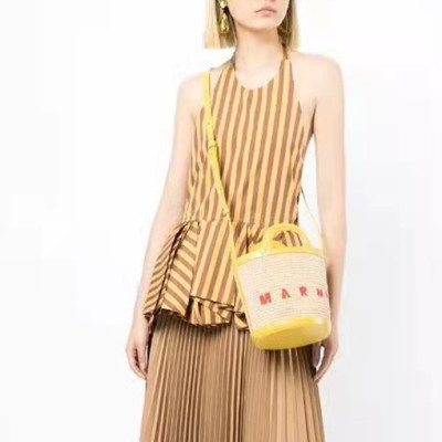 마르니 여성 옐로우 라탄백 - Marni Womens Yellow Cross Bag - mar15x