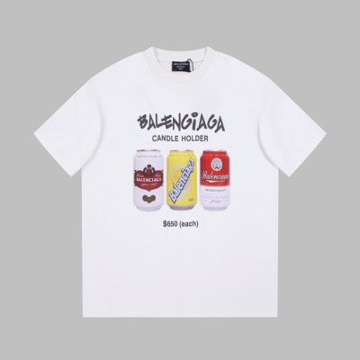 발렌시아가 남성 화이트 크루넥 반팔티 - Balenciaga Mens White Short sleeved Tshirts - ba348x