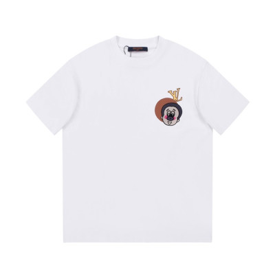 루이비통 남성 화이트 크루넥 반팔티 - Louis vuitton Mens White Short sleeved Tshirts - lv843x