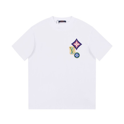 루이비통 남성 화이트 크루넥 반팔티 - Louis vuitton Mens White Short sleeved Tshirts - lv844x