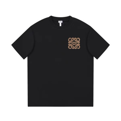 로에베 남/녀 이니셜 블랙 반팔티 - Loewe Unisex Black Short sleeved Tshirts - loe716x