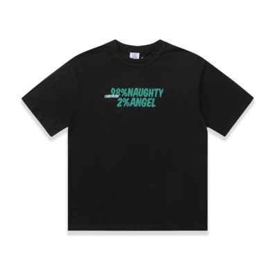 베트멍 남/녀 트렌디 블랙 반팔티 - Vetements Unisex Black Tshirts - vet320x