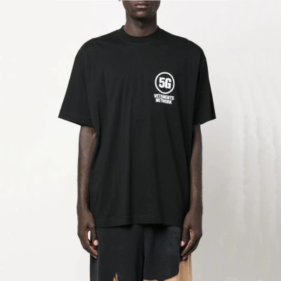 베트멍 남/녀 트렌디 블랙 반팔티 - Vetements Unisex Black Tshirts - vet334x