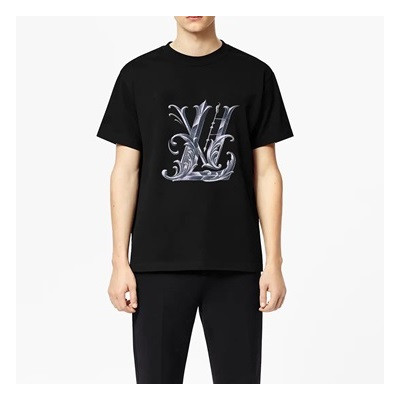 루이비통 남성 블랙 크루넥 반팔티 - Louis vuitton Mens Black Short sleeved Tshirts - lv859x