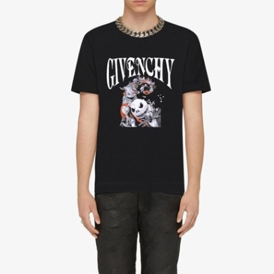 지방시 남성 크루넥 블랙 반팔티 - Givenchy Mens Black Short Sleeved Tshirts - gi239x