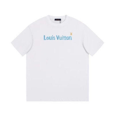 루이비통 남성 화이트 크루넥 반팔티 - Louis vuitton Mens White Short sleeved Tshirts - lv865x