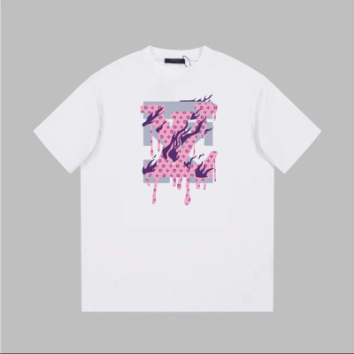 루이비통 남성 화이트 크루넥 반팔티 - Louis vuitton Mens White Short sleeved Tshirts - lv873x