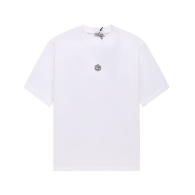 스톤아일랜드 남성 화이트 크루넥 반팔티 - Stone Island Mens White Tshirts - st64x