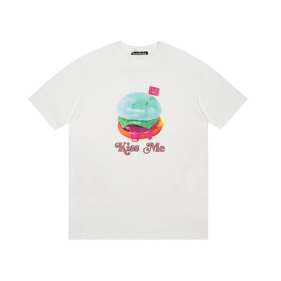 아크네 남/녀 화이트 크루넥 반팔티 - Acne Unisex White Short sleeved T-shirts - ane204x