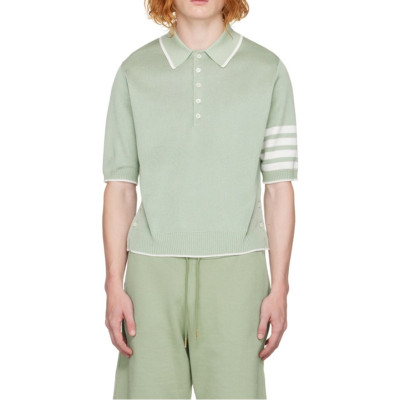 톰브라운 남성 민트 폴로 반팔티 - Thom Browne Mens Mint Tshirts - th53x