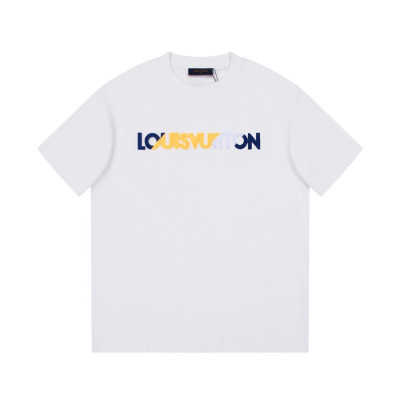 루이비통 남성 화이트 크루넥 반팔티 - Louis vuitton Mens White Short sleeved Tshirts - lv889x